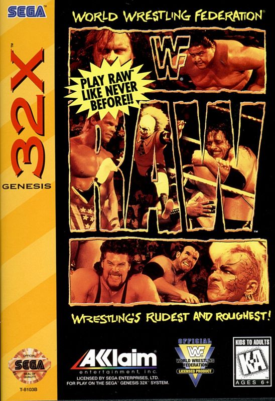 WWF Raw box art for Sega Mega Drive